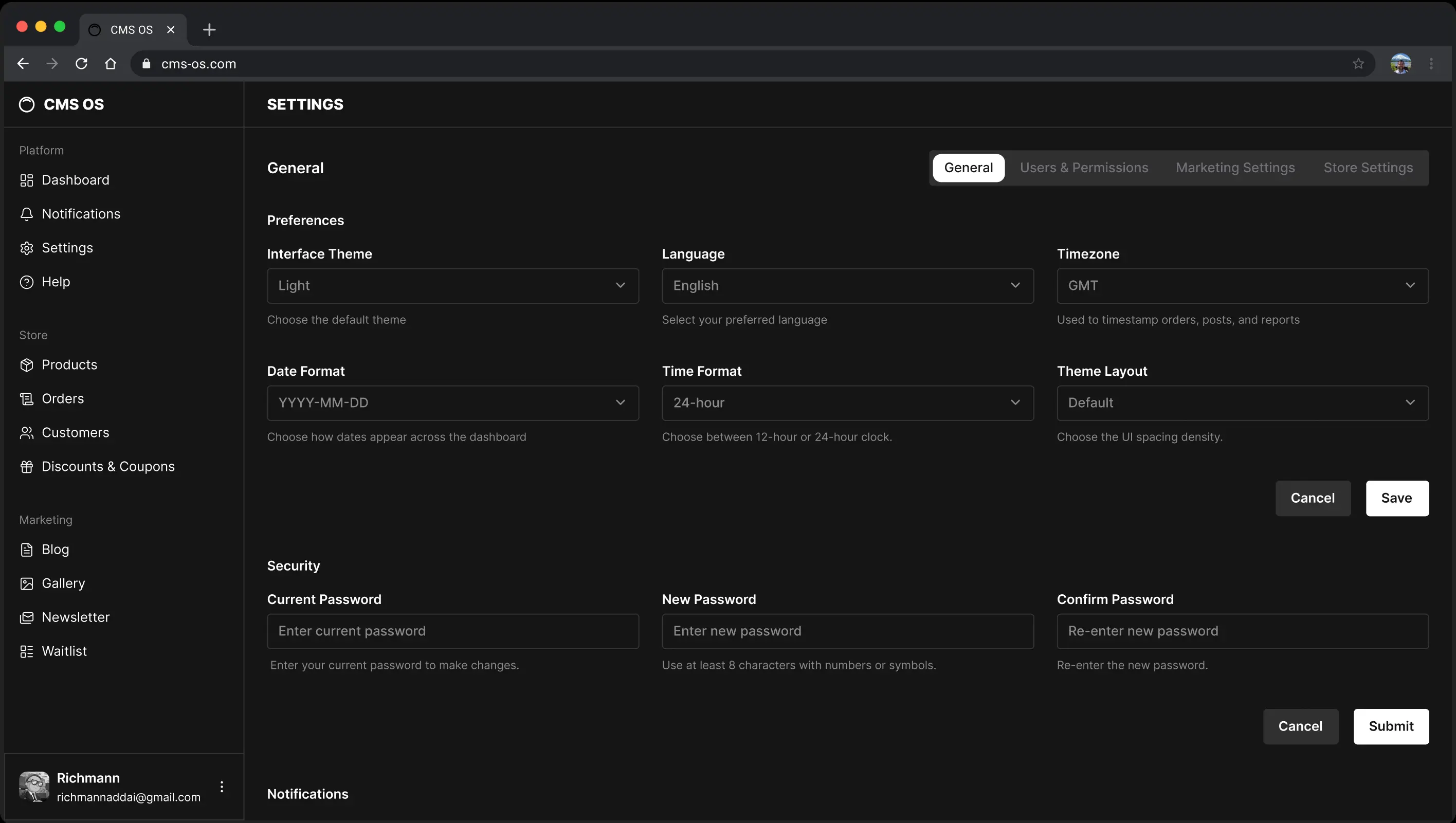 cmsos dark mode