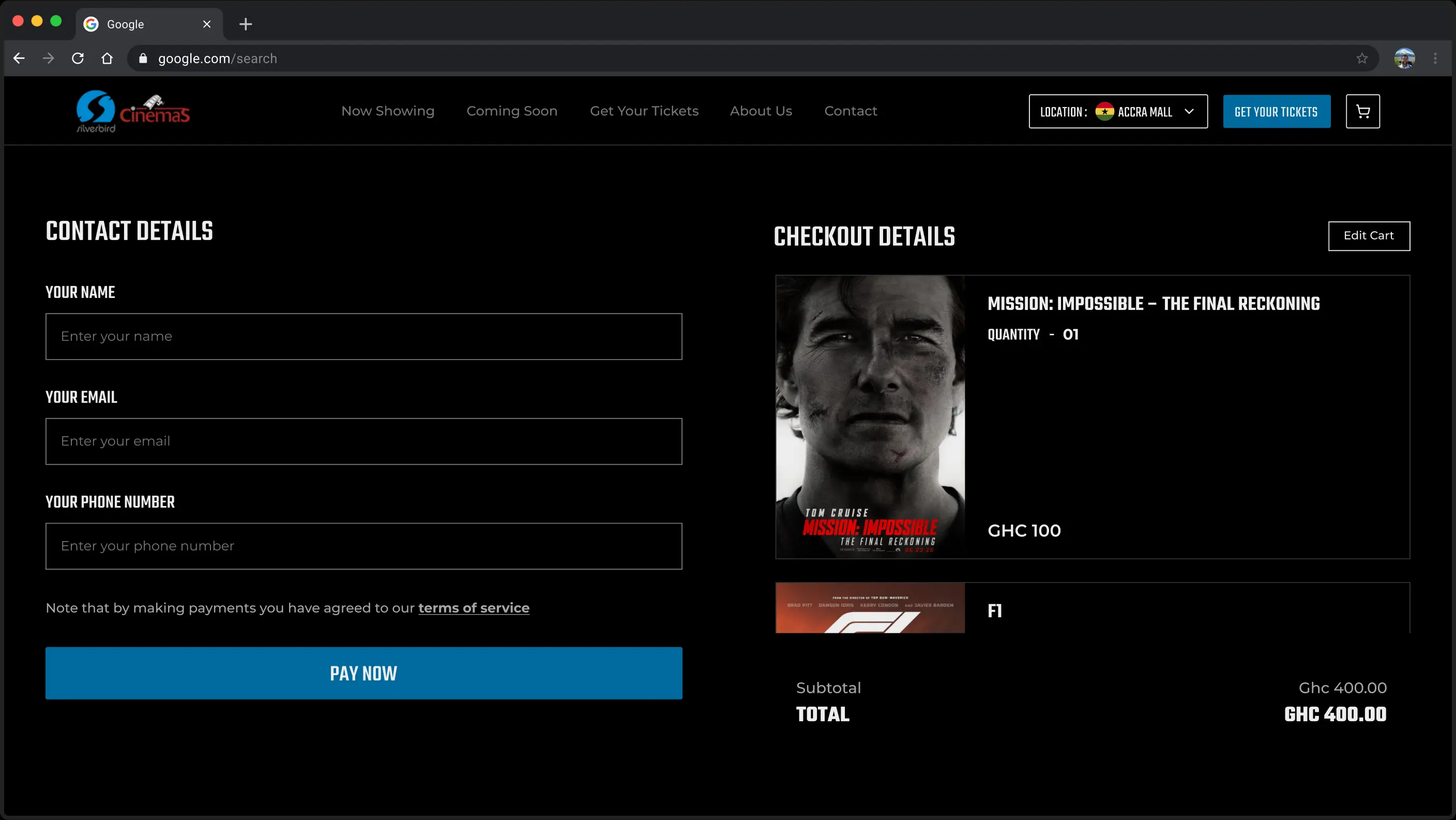 silverbird checkout