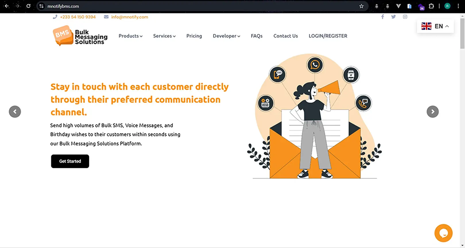 Mnotify landing page image